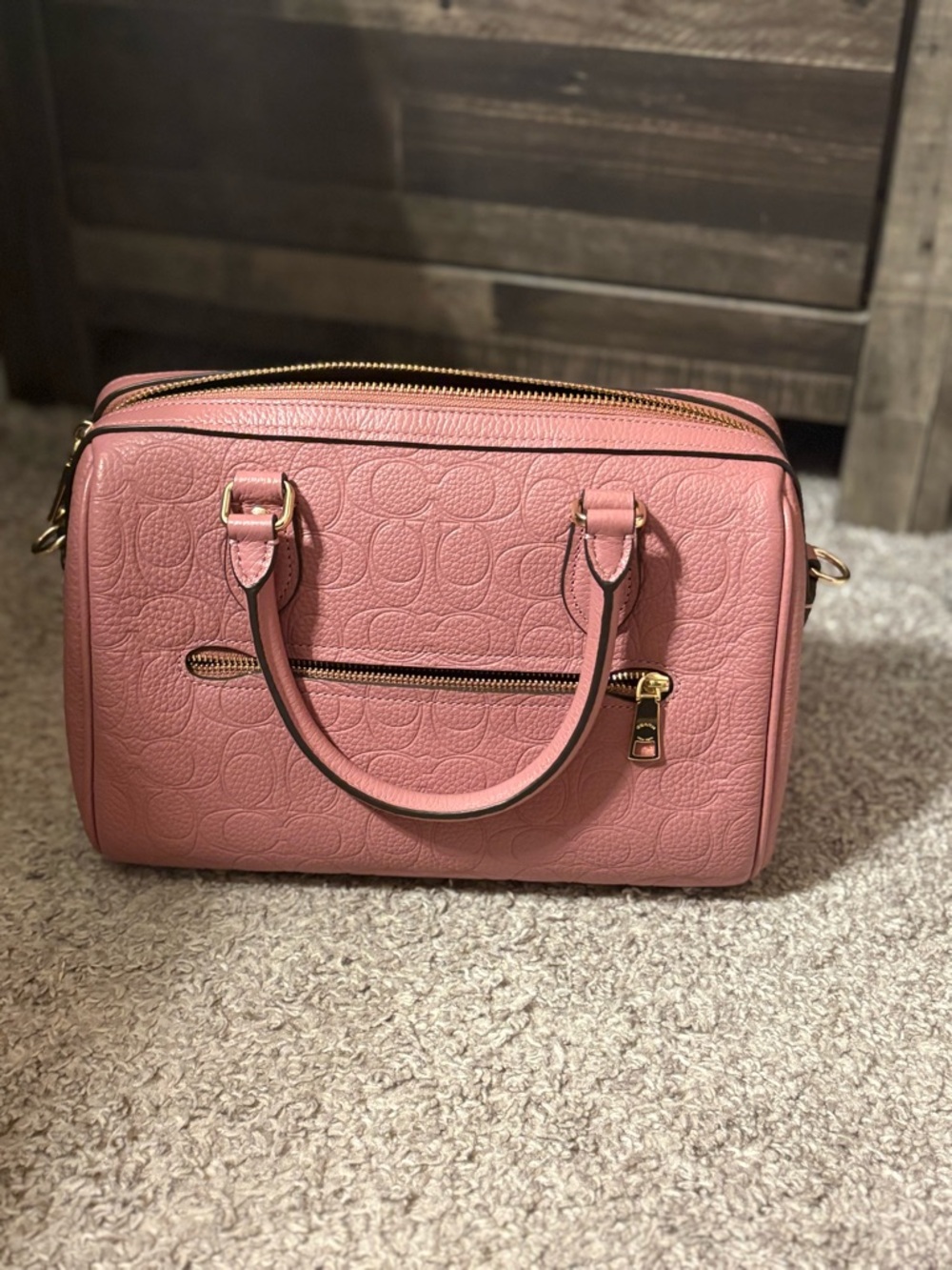 Coach Pink Embossed medium Rowan - Picture 3 of 6